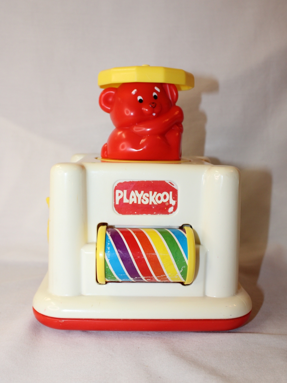 Vintage 1990 Playskool Busy Pop-Up Bear Activity Cube